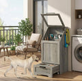 Pet  Food Storage with Raised Bowls Feeding Station