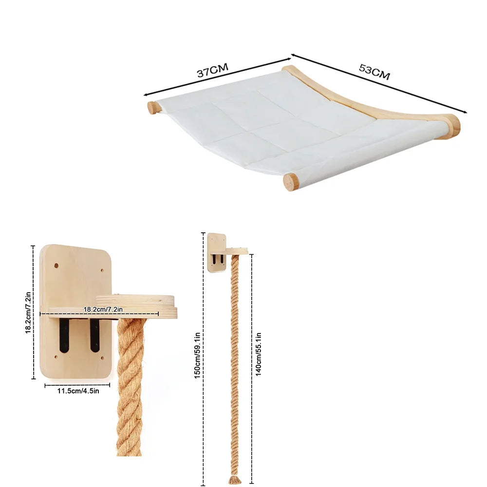 Wall-Mounted Cat Hammock Set