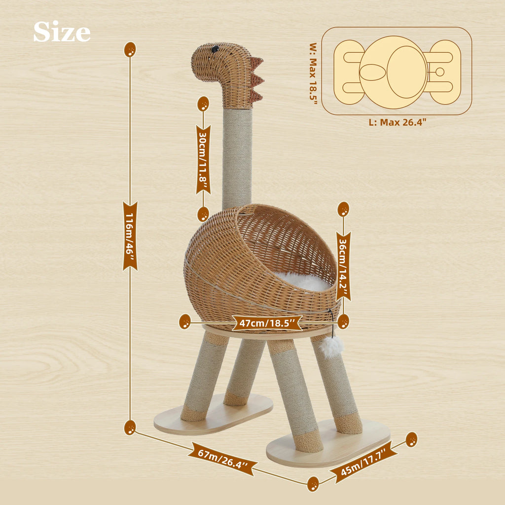 Dinosaur Cat Tree Scratching Post