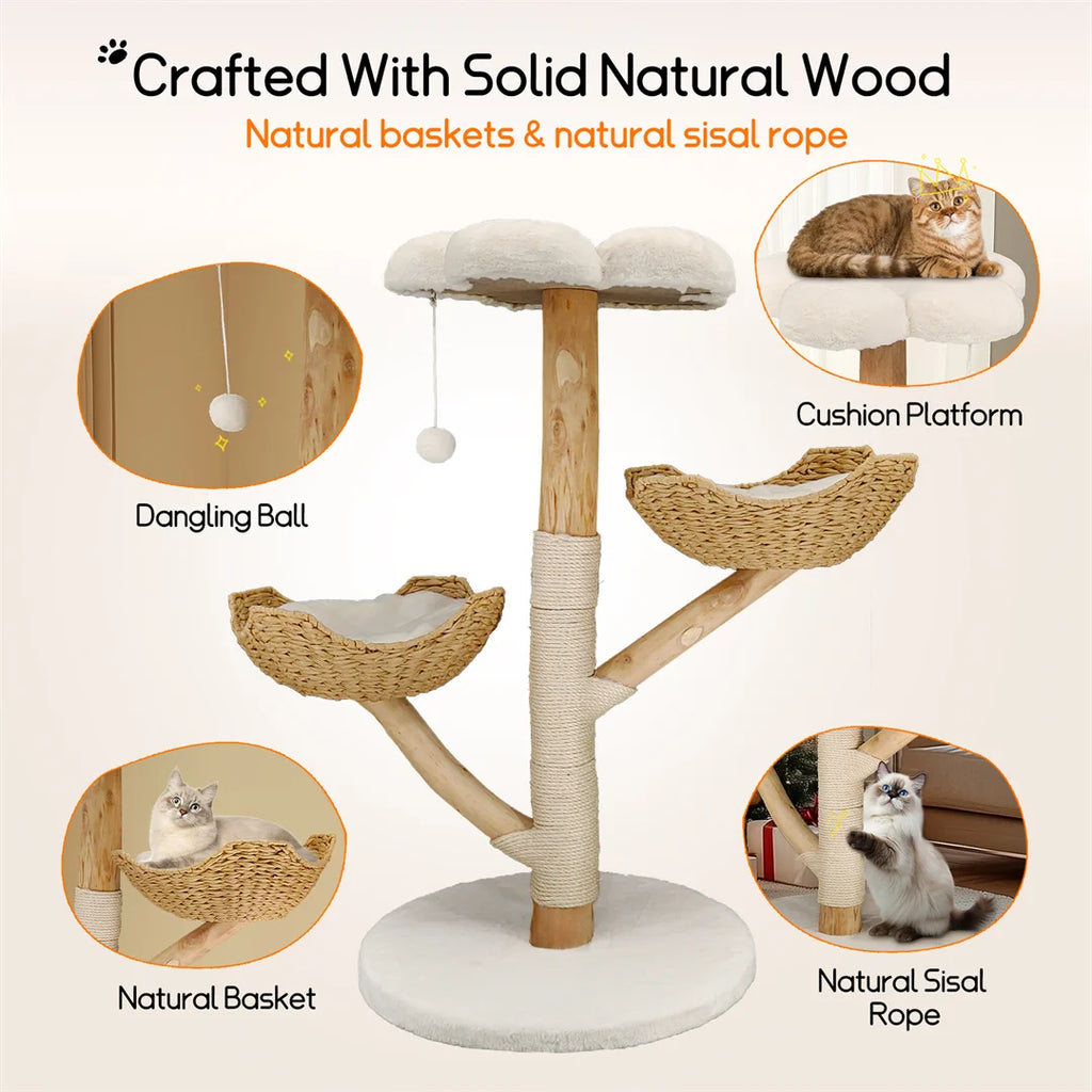 Modern Cat Tree with Scratching Post