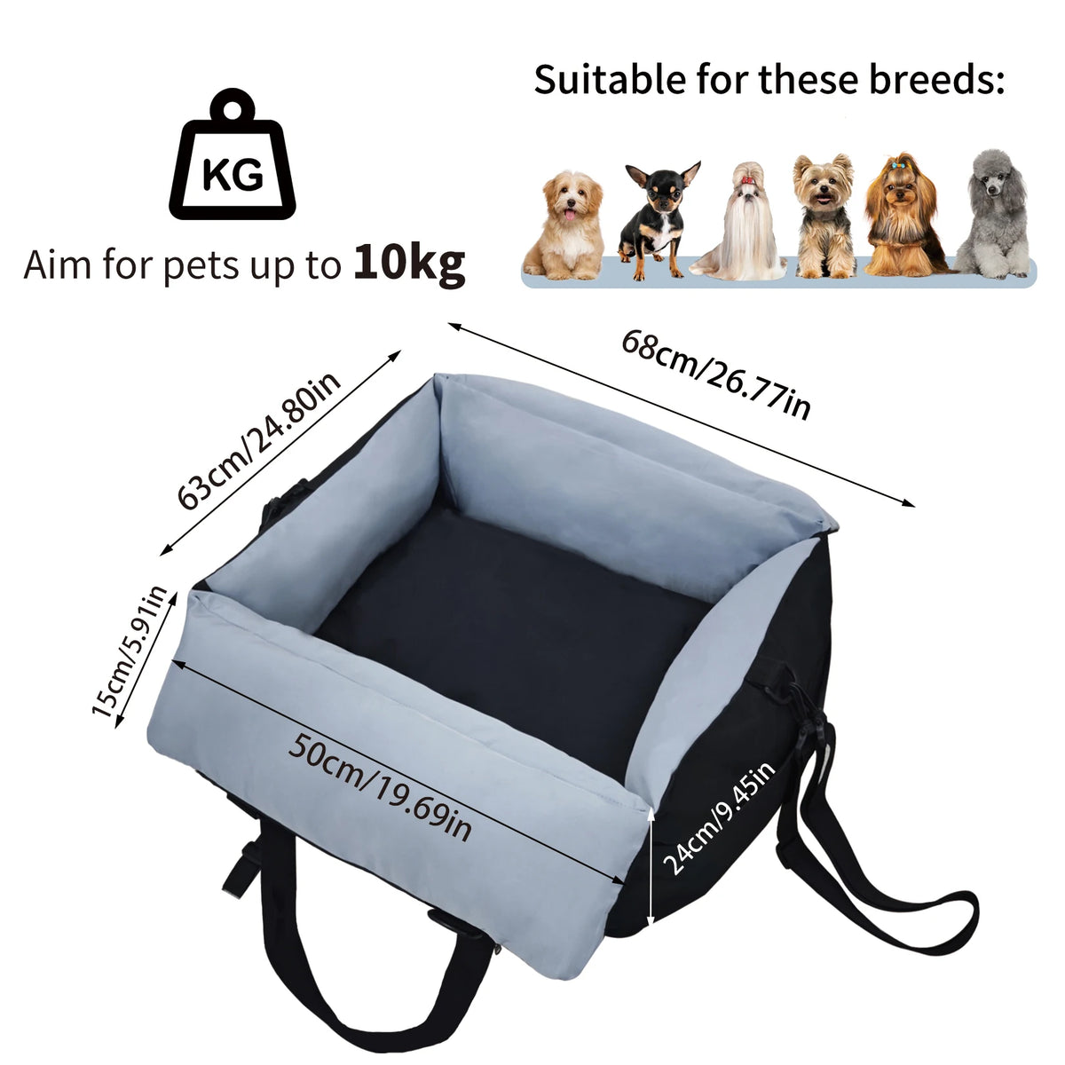 Dog Booster Seat with Safety Belt