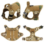 Tactical Dog Harness Leash Set for Large Dogs Military Harnesses for Training Walking Hunting Pet Vest Handle No Pull Malinois