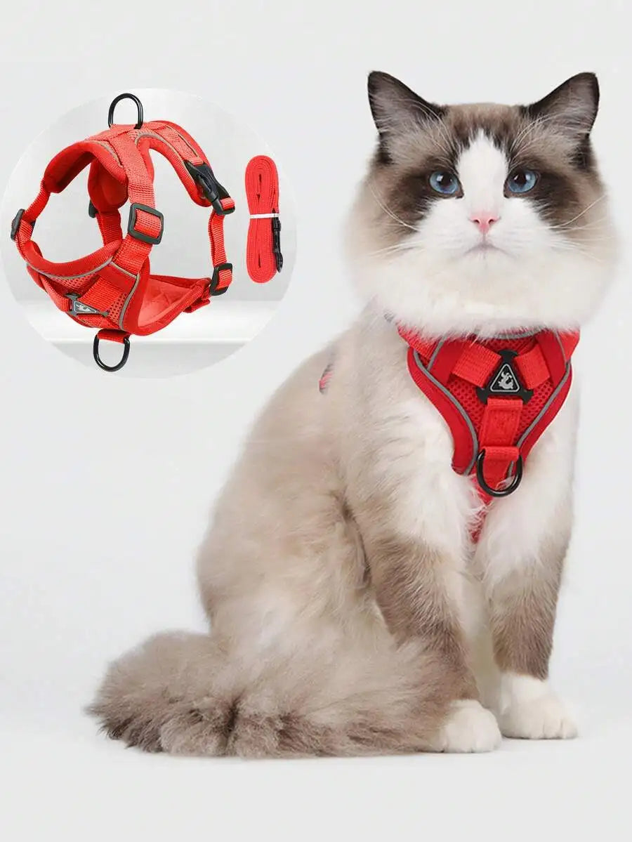 Reflective Pet Harness And Leash Set