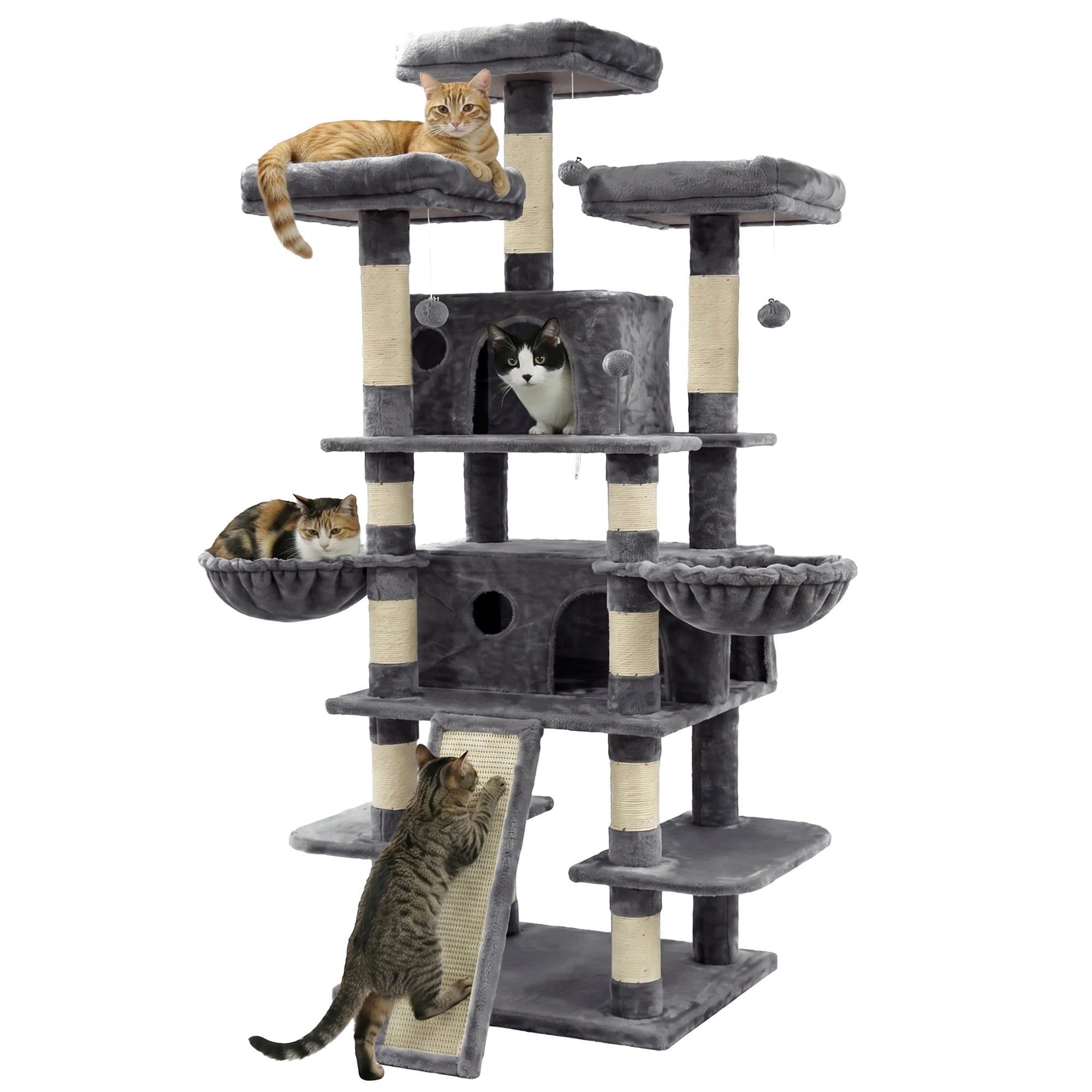 Large Cat Tower with Scratching Post