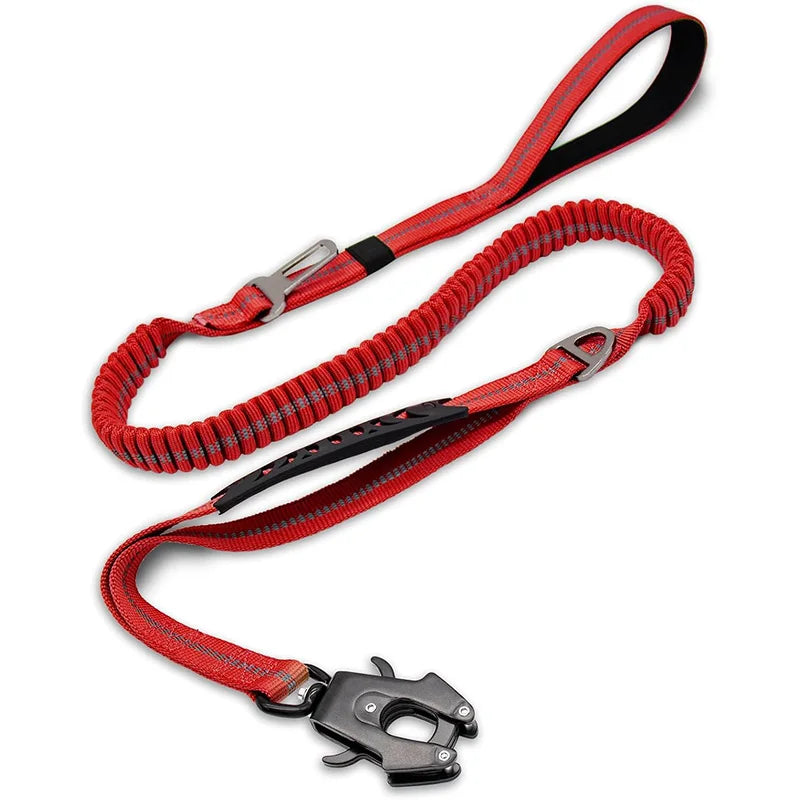 Reflective Shock Absorbing Pet Leashes with Car Seatbelt