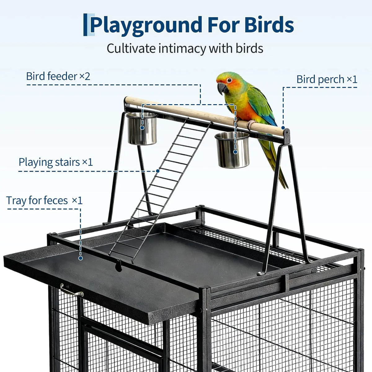 Extra Large Bird Cage with Rolling Stand
