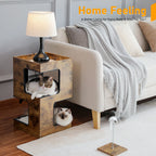 Wood Cat Tower with Scratching Pad
