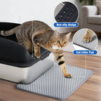Large Cat Litter Box with Lid, Scoop, and Mat