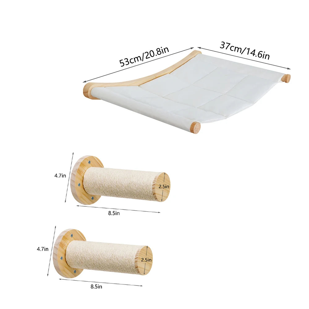 Wall-Mounted Cat Hammock Set