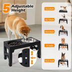 5 Height-Adjustable Raised Stand Dog Bowl