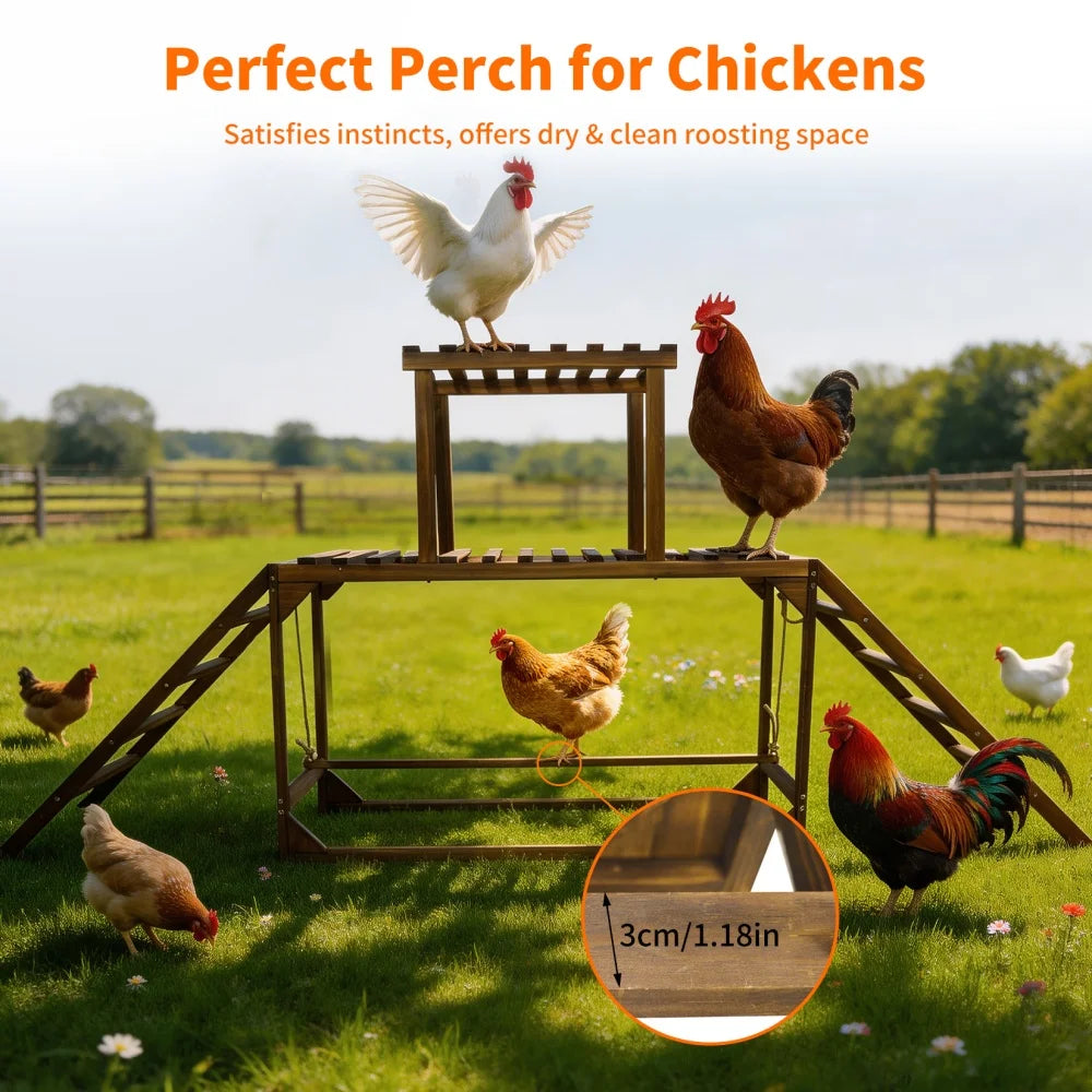 Solid Wood Chicken Climbing Ladder Activity