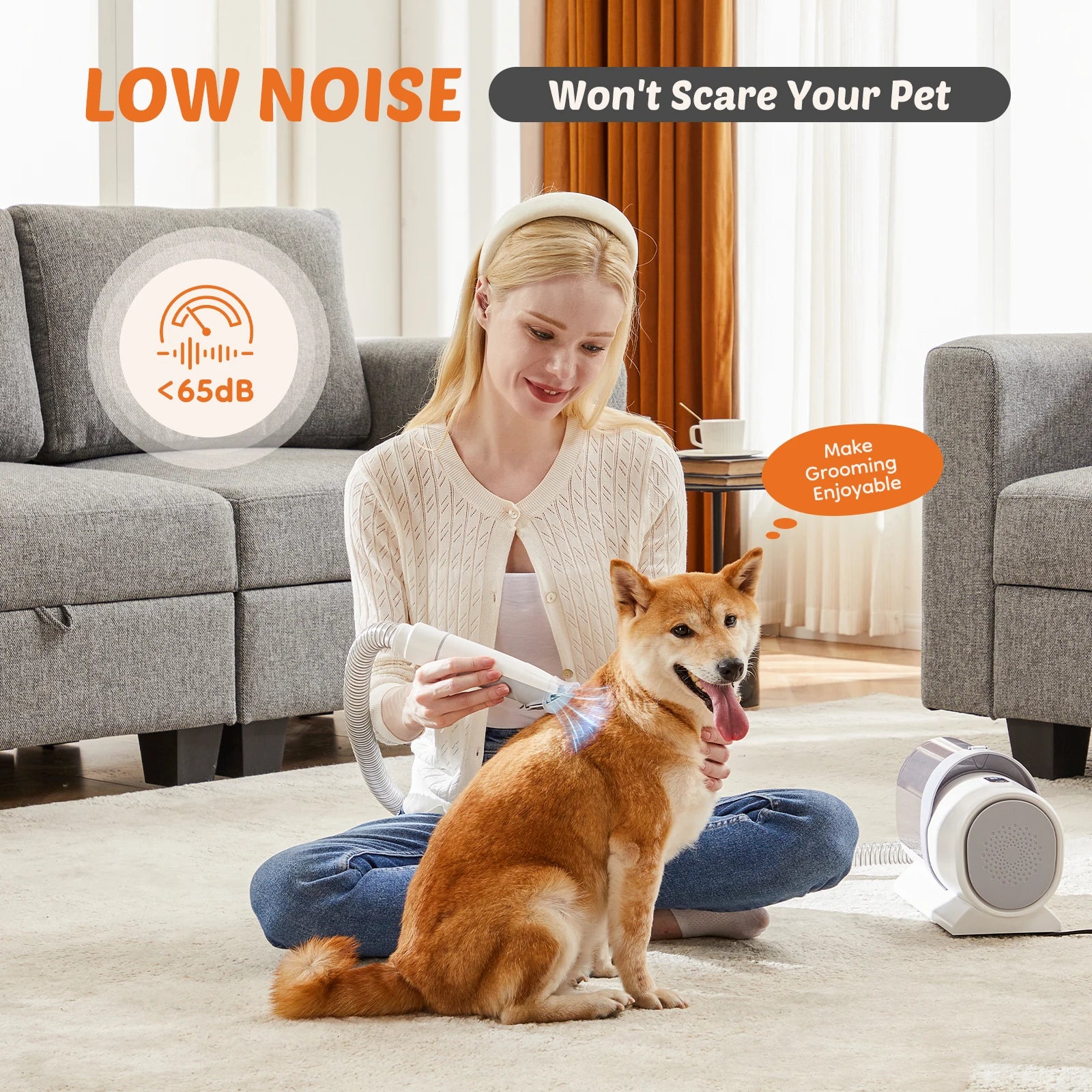 Professional Pet Grooming Vacuum Kit 3 Suction Modes