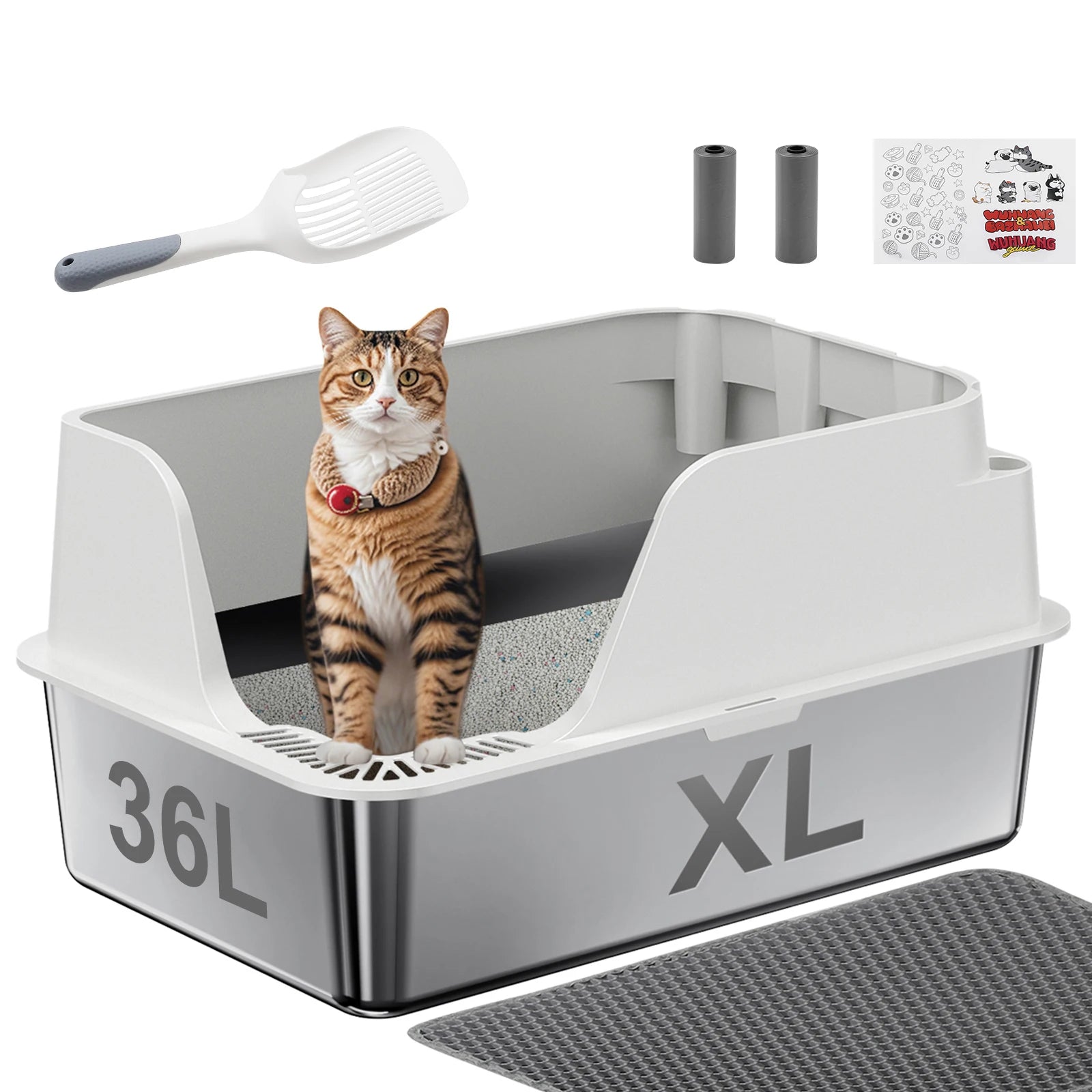 Splash & Leak-proof  Cat Litter Box
