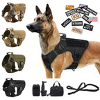 Military Dog Harness Collar Leash Bags Patches
