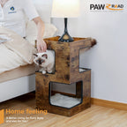 Wood Cat Tower with Scratching Pad