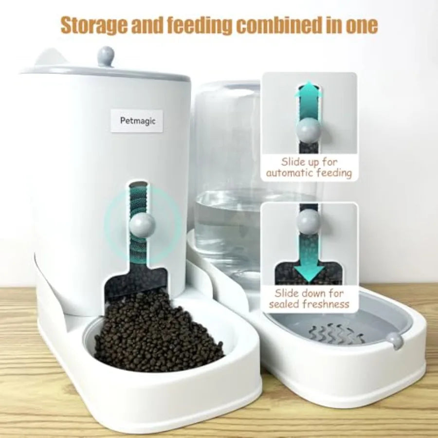 Gravity Cat Feeder and Water Bowl Set.