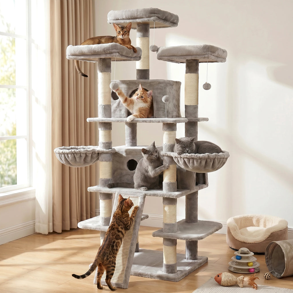 Large Cat Tower with Scratching Post