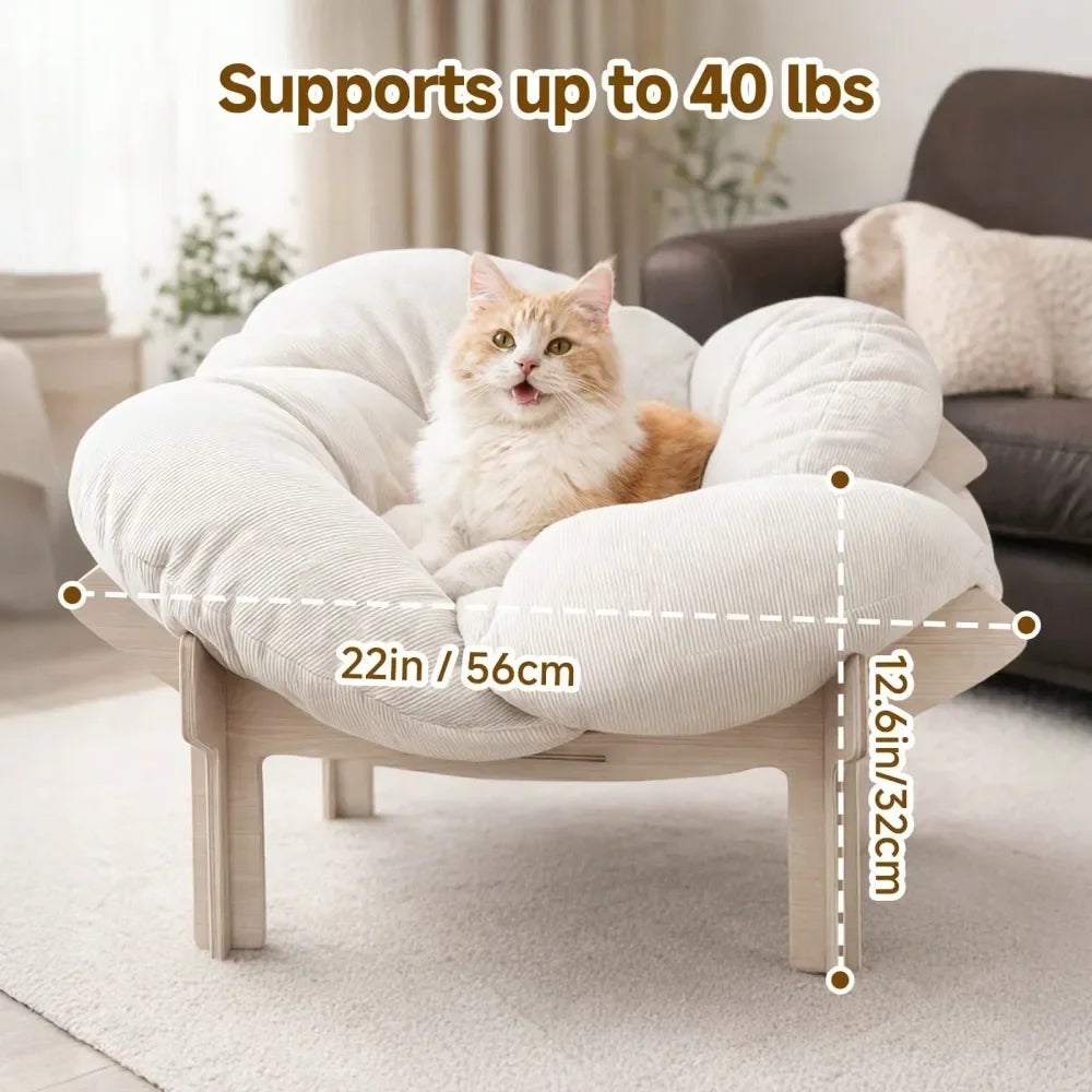 Flower-Shaped Pet Beds with Removable Cushion