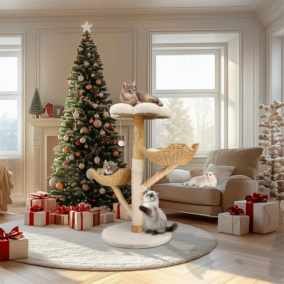 Modern Cat Tree with Scratching Post