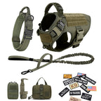 Military Dog Harness Collar Leash Bags Patches