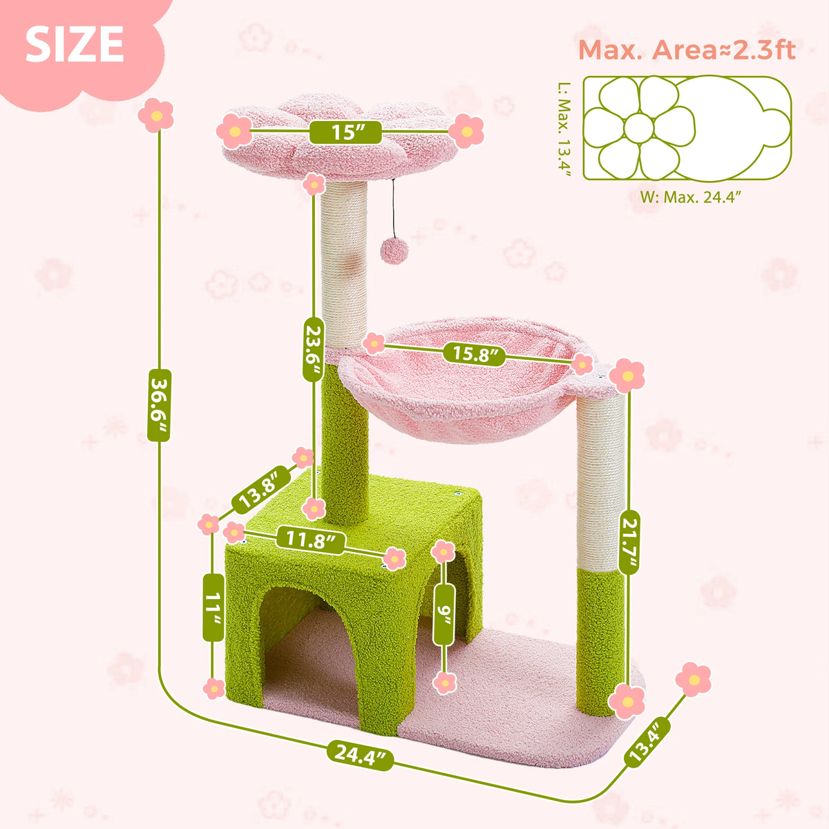 Cat Tower with Sisal Scratching Posts