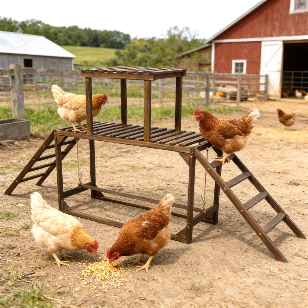 Solid Wood Chicken Climbing Ladder Activity