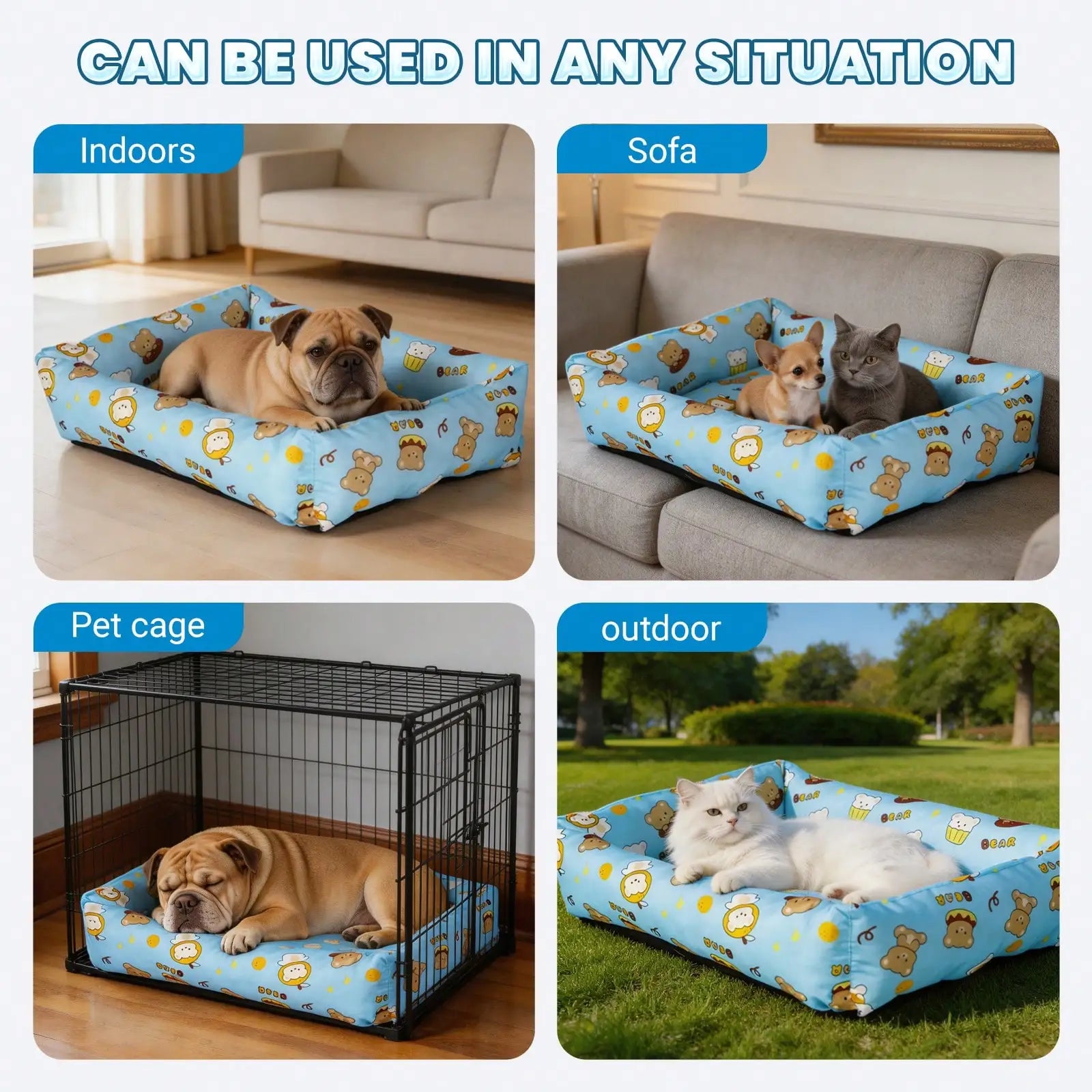 Summer Pet Cooling Bed, Waterproof & Scratch-Resistant