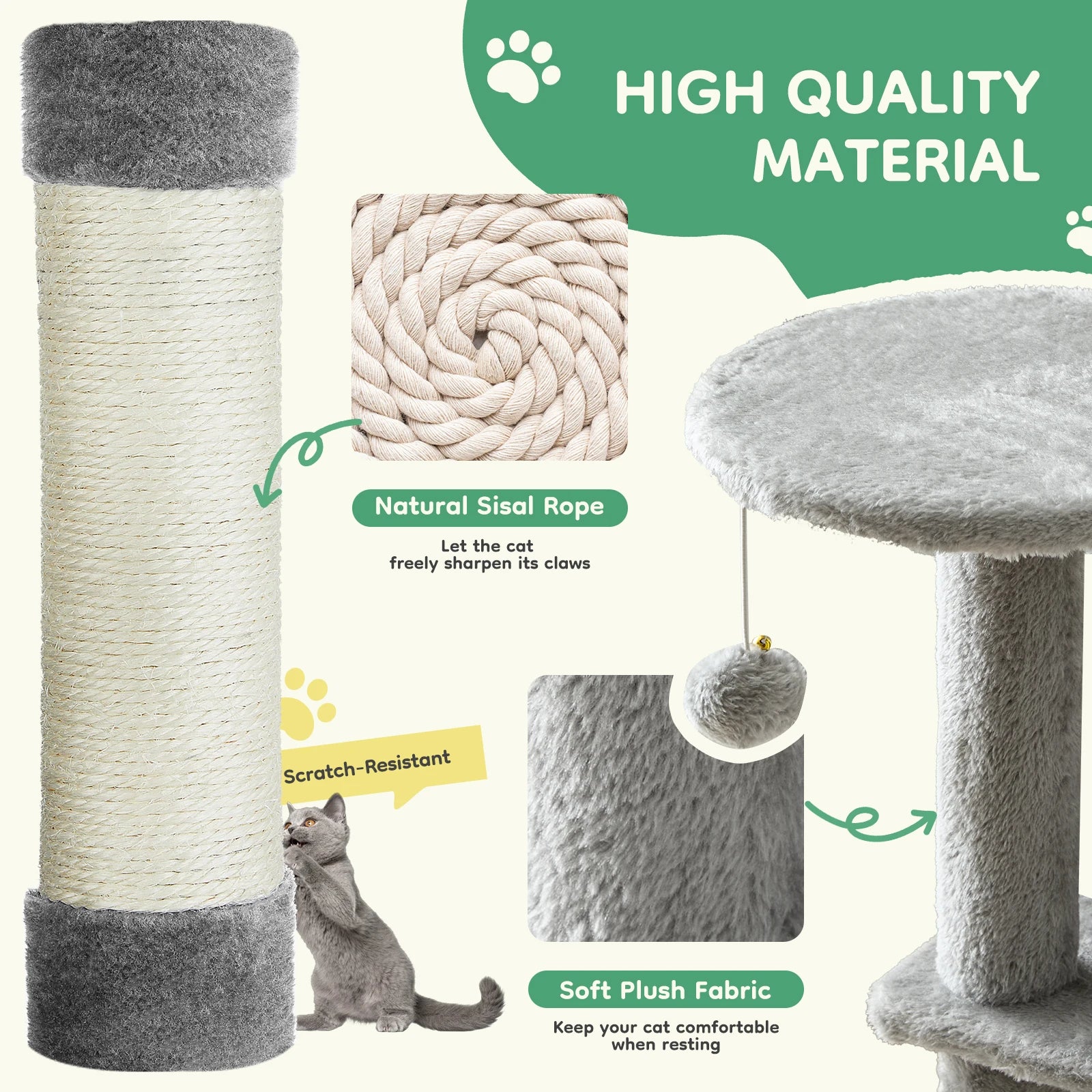 Multi-Level Cat Tree with Scratching Posts
