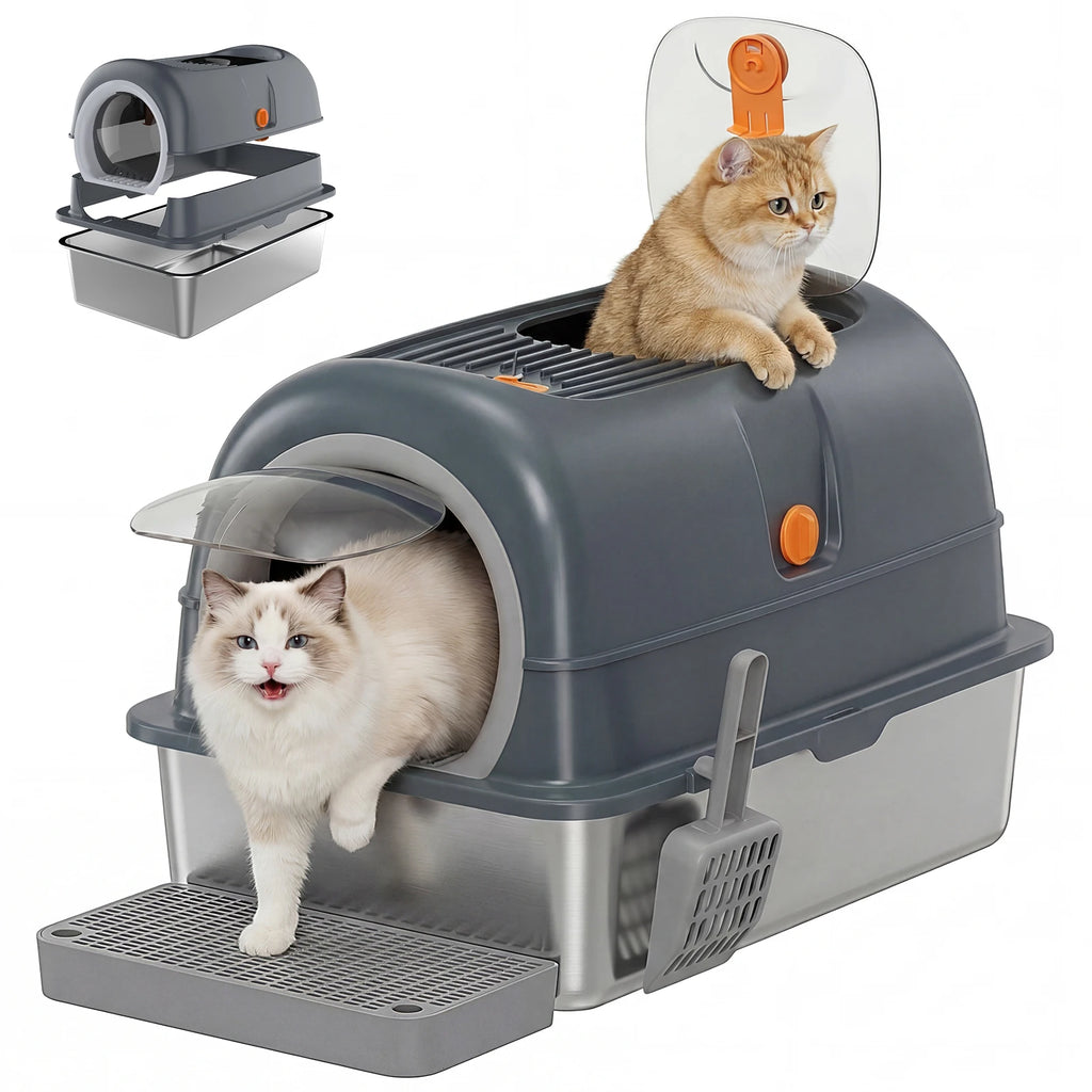 Large Cat Litter Box, Scoop, and Mat