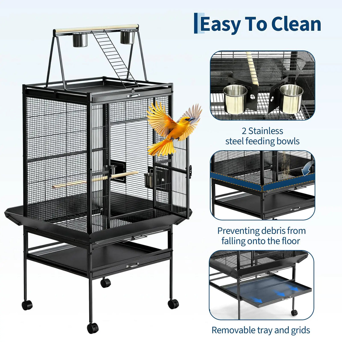 Extra Large Bird Cage with Rolling Stand