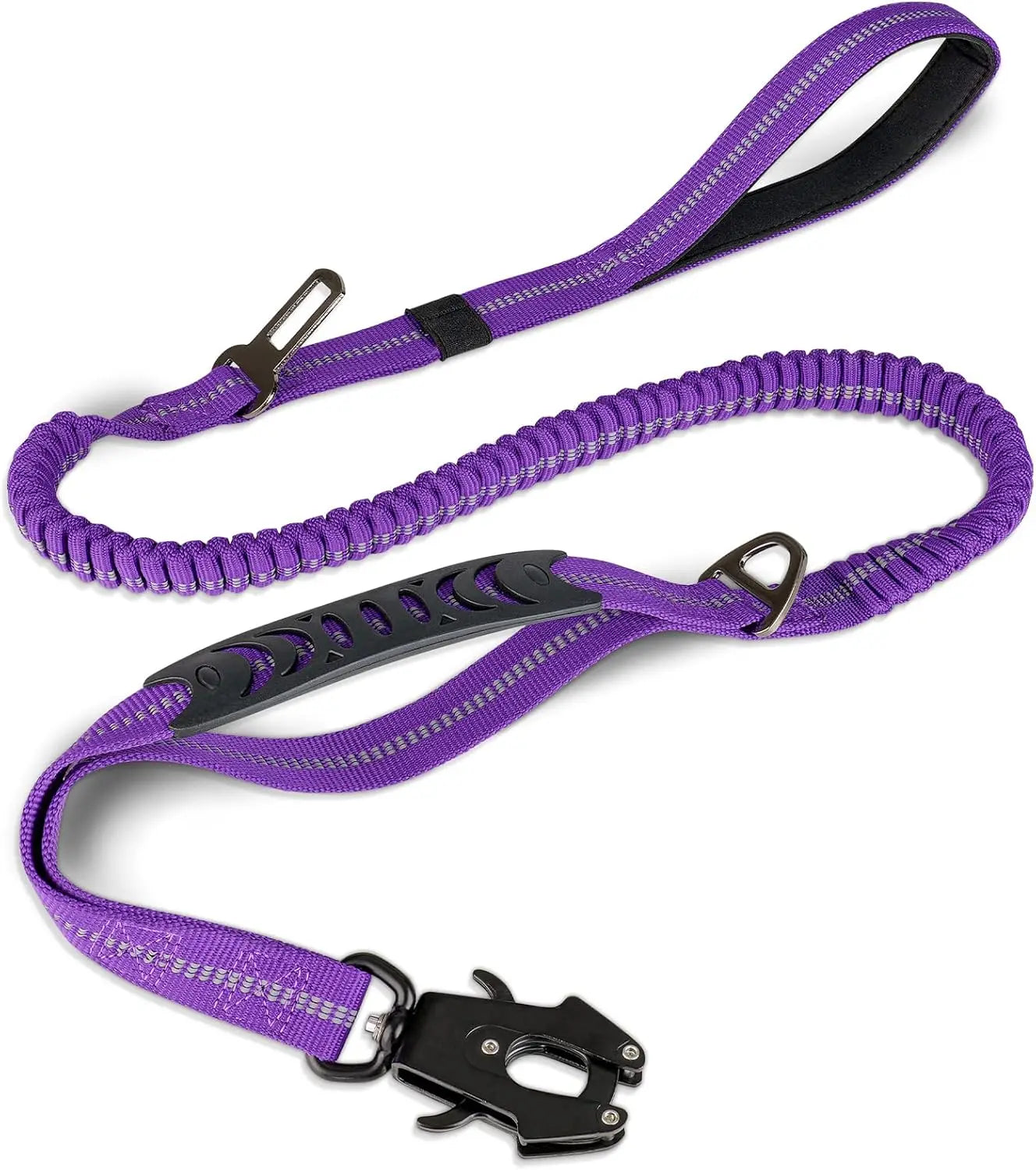 Reflective Shock Absorbing Pet Leashes with Car Seatbelt