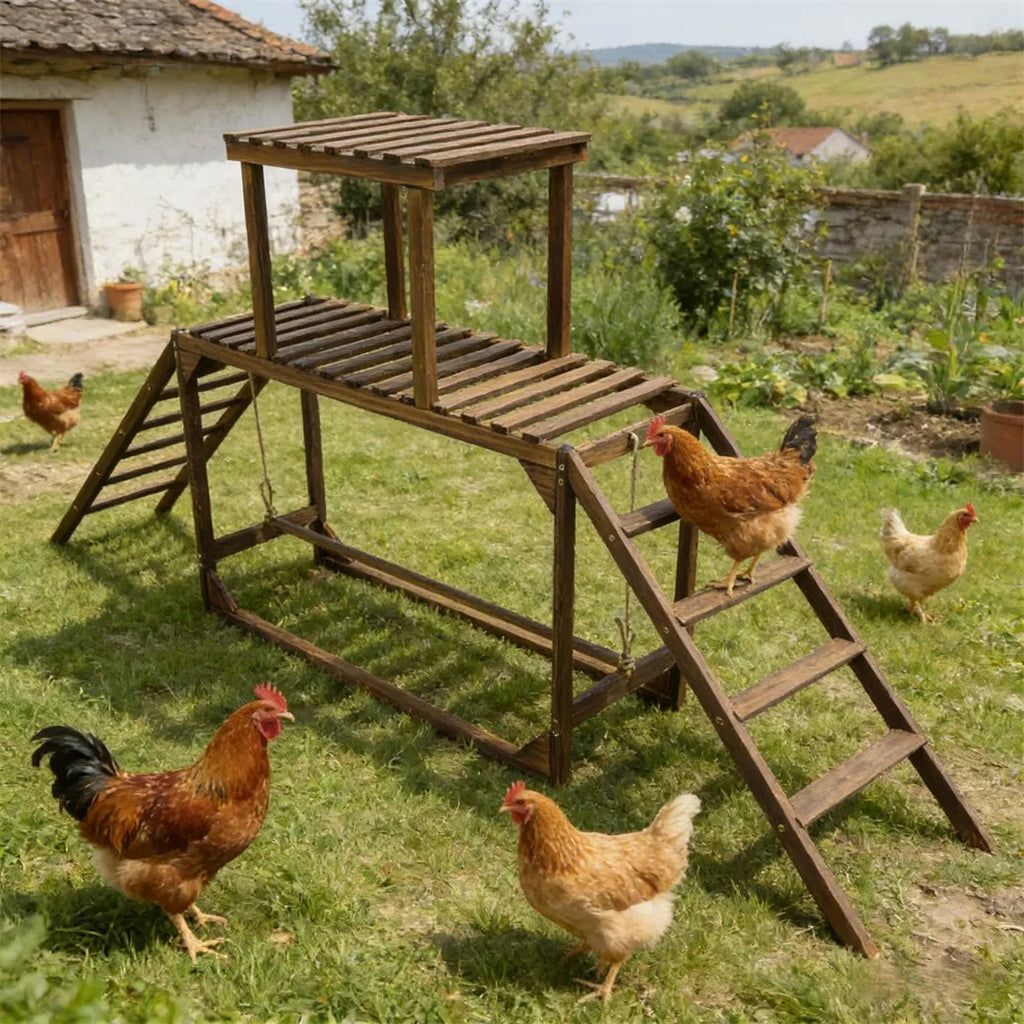 Solid Wood Chicken Climbing Ladder Activity
