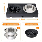 5 Height-Adjustable Raised Stand Dog Bowl