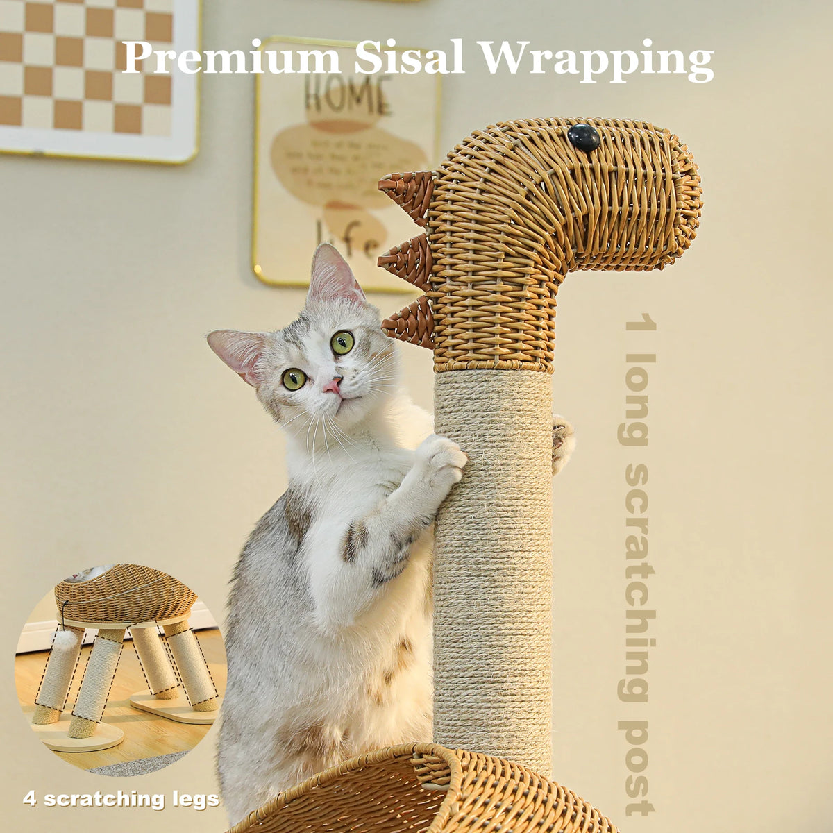 Dinosaur Cat Tree Scratching Post