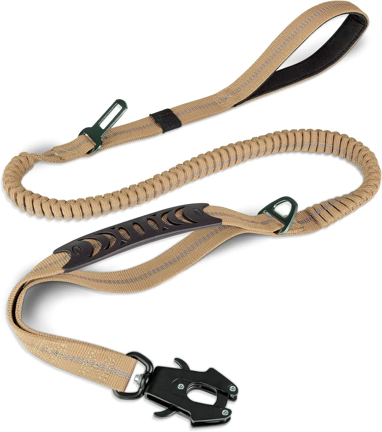 Reflective Shock Absorbing Pet Leashes with Car Seatbelt