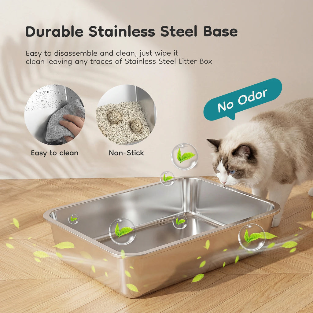 Large Cat Litter Box, Scoop, and Mat