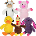 5 Pack Dog Plush Squeaky Toys