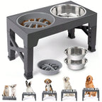 5 Height-Adjustable Raised Stand Dog Bowl
